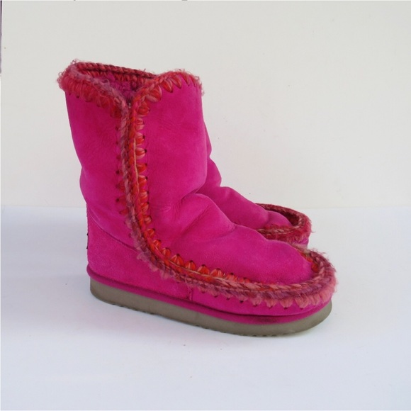 MOU Cyclamen Fuchsia Hot Pink Eskimo Boots - Picture 8 of 10